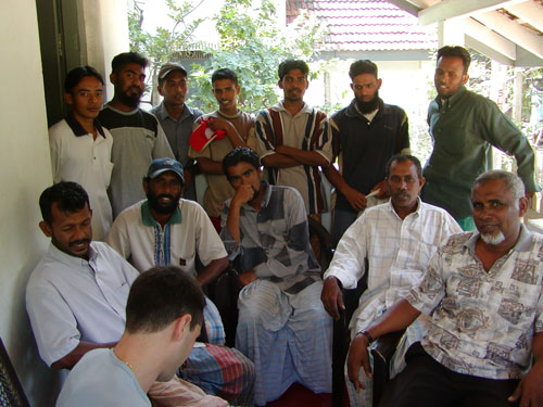 A gathering of several of the Kirinda Malays during our first visit to the community