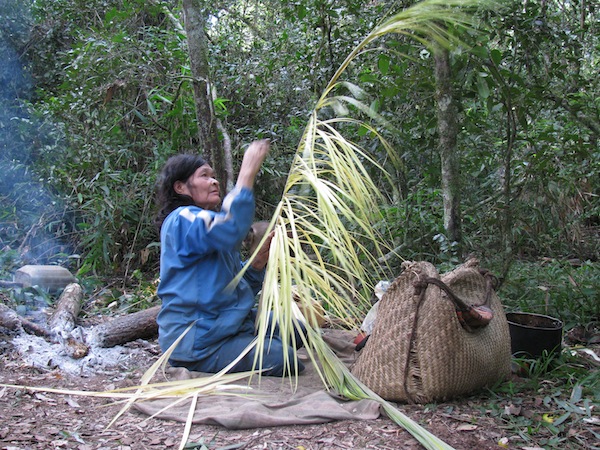 Woman working with leaves