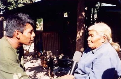 interviewing old tapiete woman