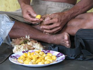 Preparing fruit for cooking