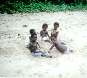 children in the sand