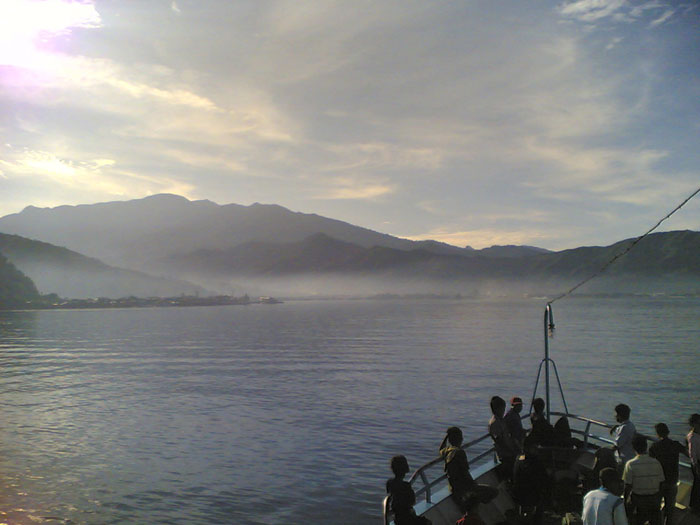 Ferry entering Tolitoli bay